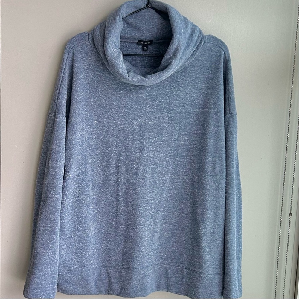 TALBOTS denim blue long sleeve snuggly soft neck